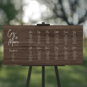 Seating plan boda de madera