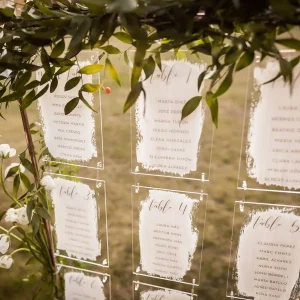 Seating plan de metacrilato y cobre